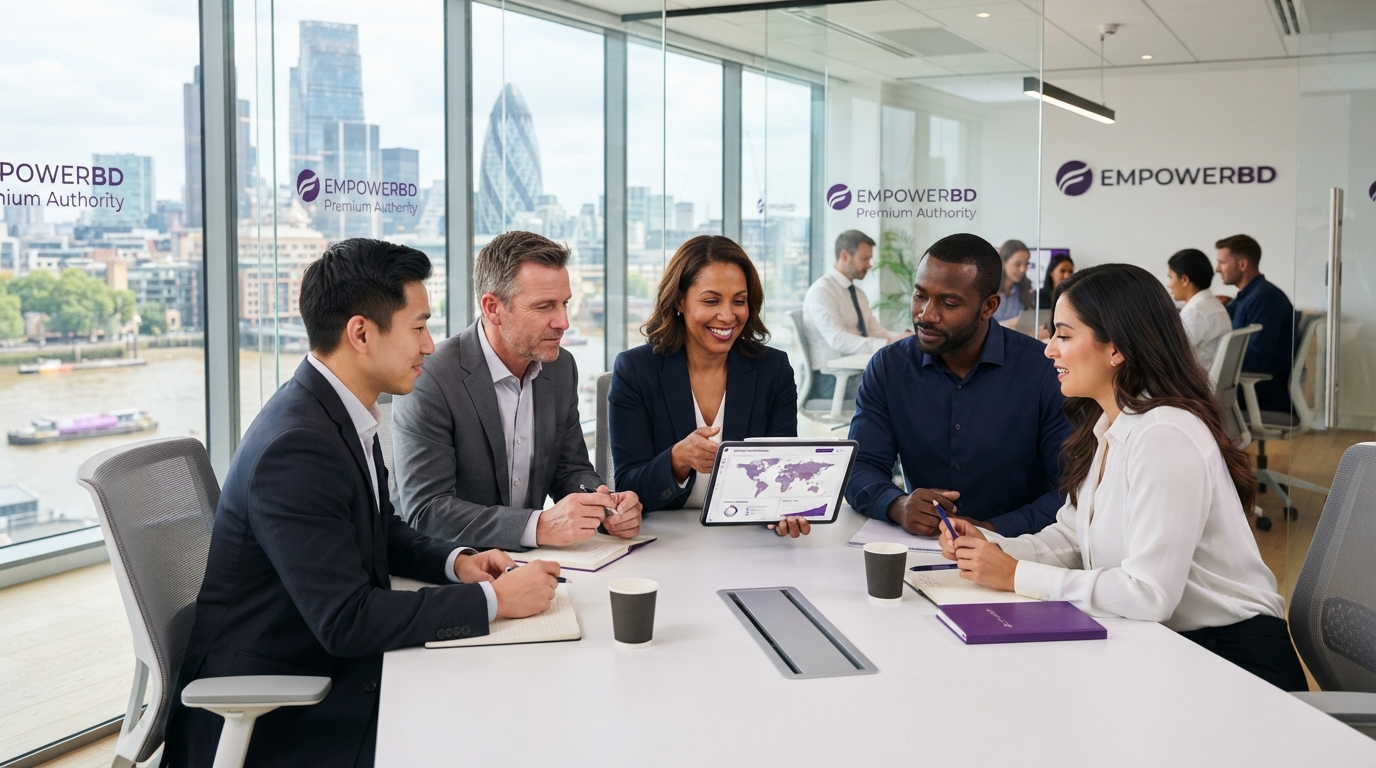 EmpowerBD team collaborating in a modern office